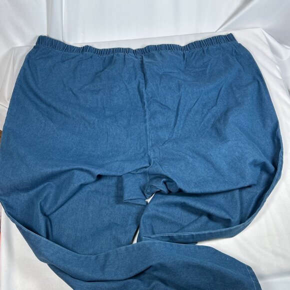 Denim 24/7 Size 34 W Plus Size Wide Leg Jeans Pull On Blue Jeans Flare Leg #1 - Picture 6 of 8